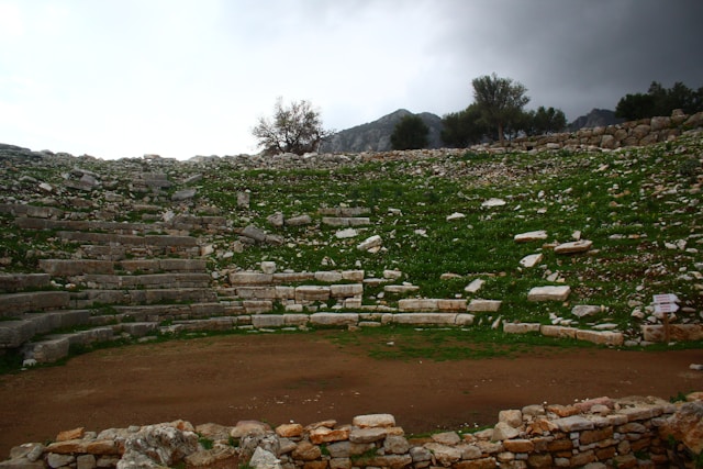 The remains of an ancient Greek athletic stadium