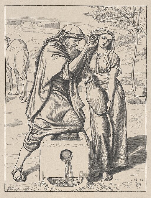 Eliezer and Rebekah at the Well (Dalziels' Bible Gallery)