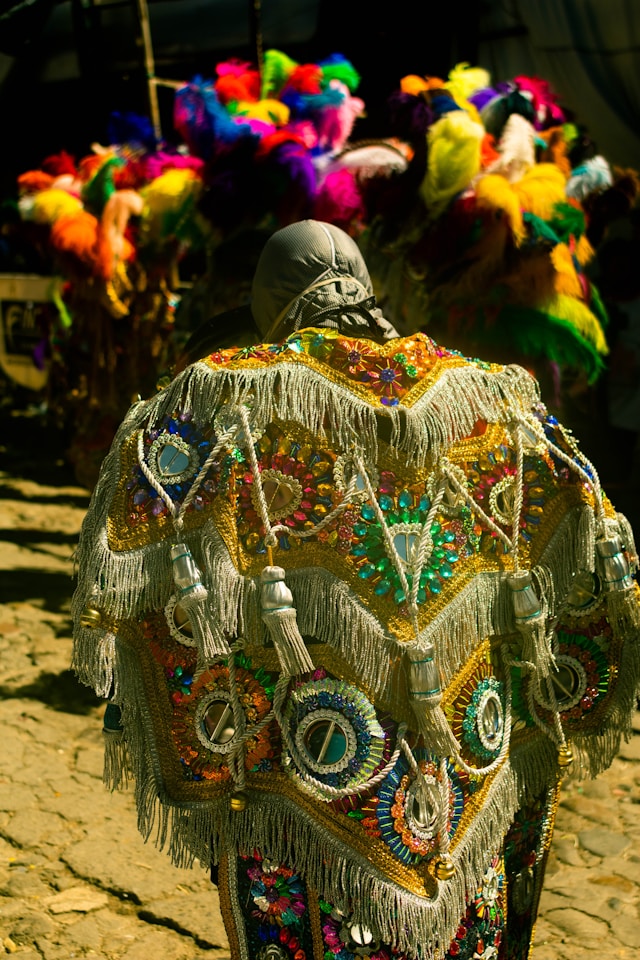 man in colorful coat