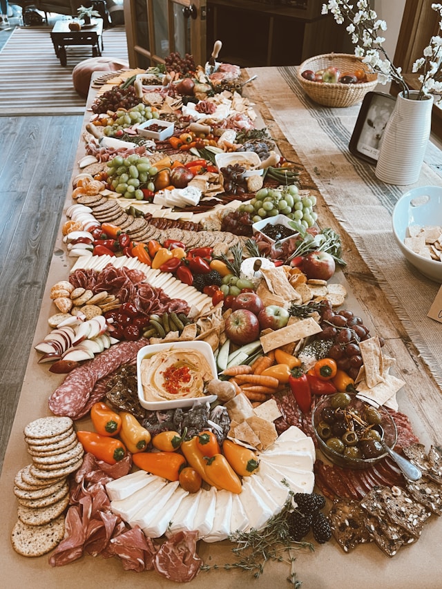 a table with food