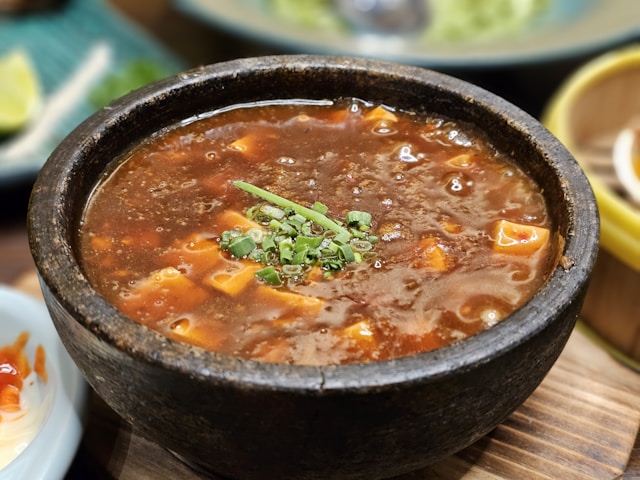 A rustic bowl of lentil stew